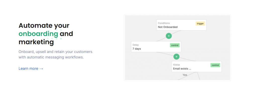 An screenshot explaining some features of Engage
