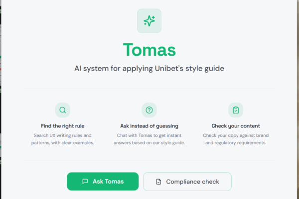 Screenshot 2026-04-13 203055 Tomas home screens, with the two main modes: Ask Tomas and Compliance check.